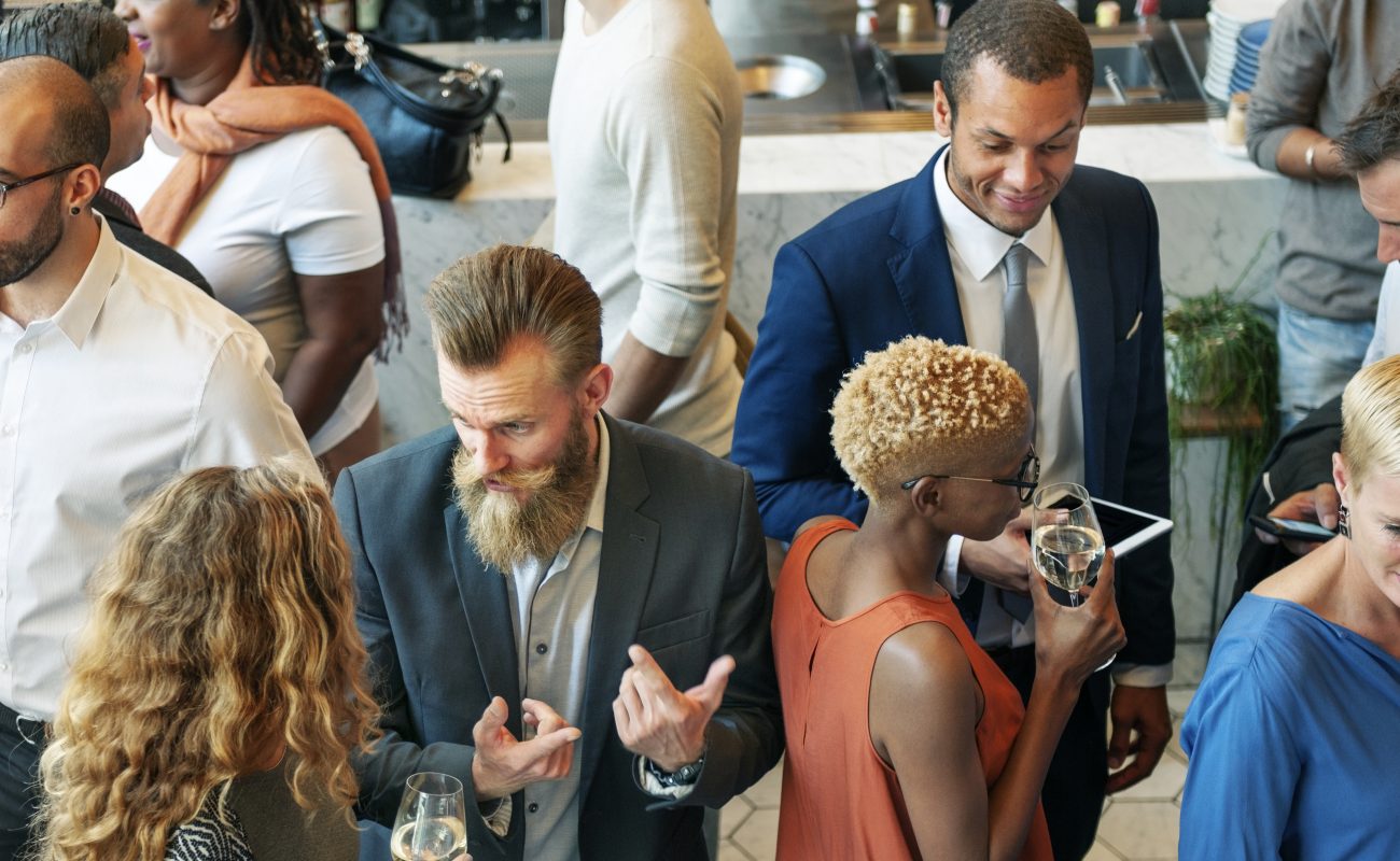 Diverse business people in a dinner party